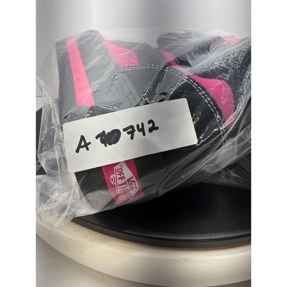 VANS Knu Skool Womens Size 7.5 Platform Stacked Skate Sneaker Black Pink Satin - Picture 10 of 10